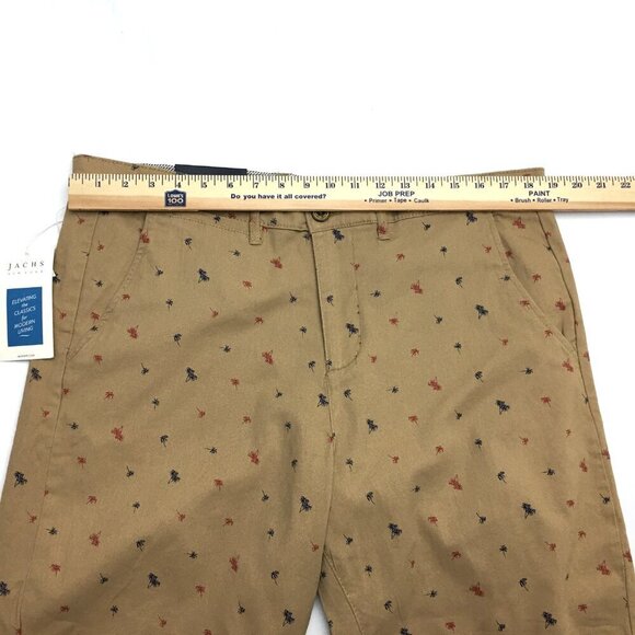 NEW Jachs New York Men's Bleecker Shorts Tan Palm Trees Print size 34 - Picture 4 of 8